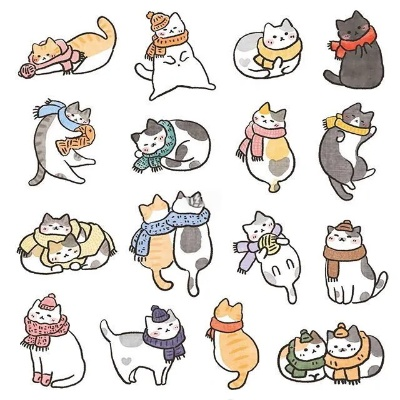 (猫咪手帐素材)免费高清猫咪手帐下载：超可爱的主题设计任你选择